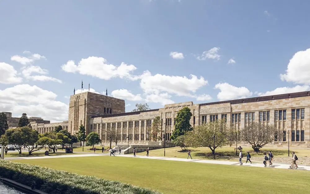 UQ Steele Building and The Great Court.