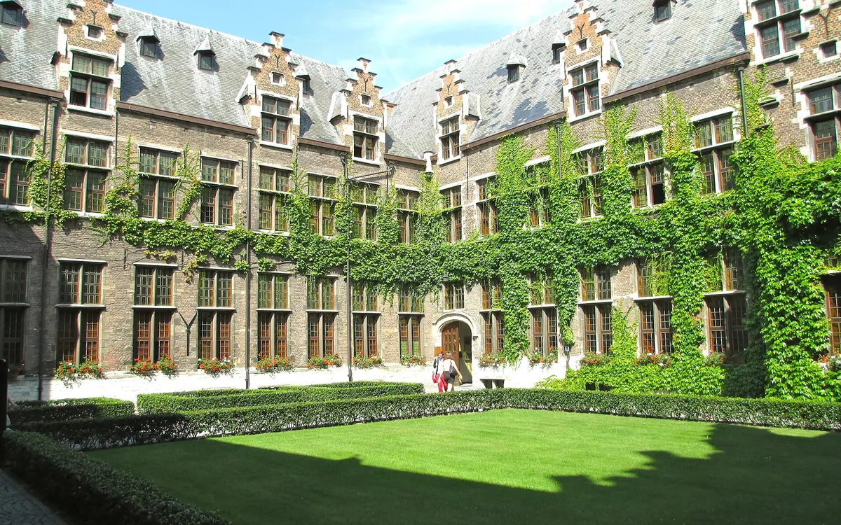 The courtyard of the Hof van Liere, the oldest building of the University of Antwerp, part of the Stadscampus