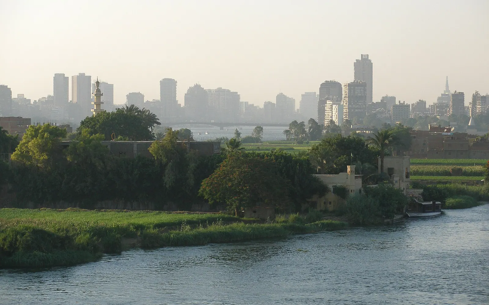 Cairo skyline, Nile River, Egypt.