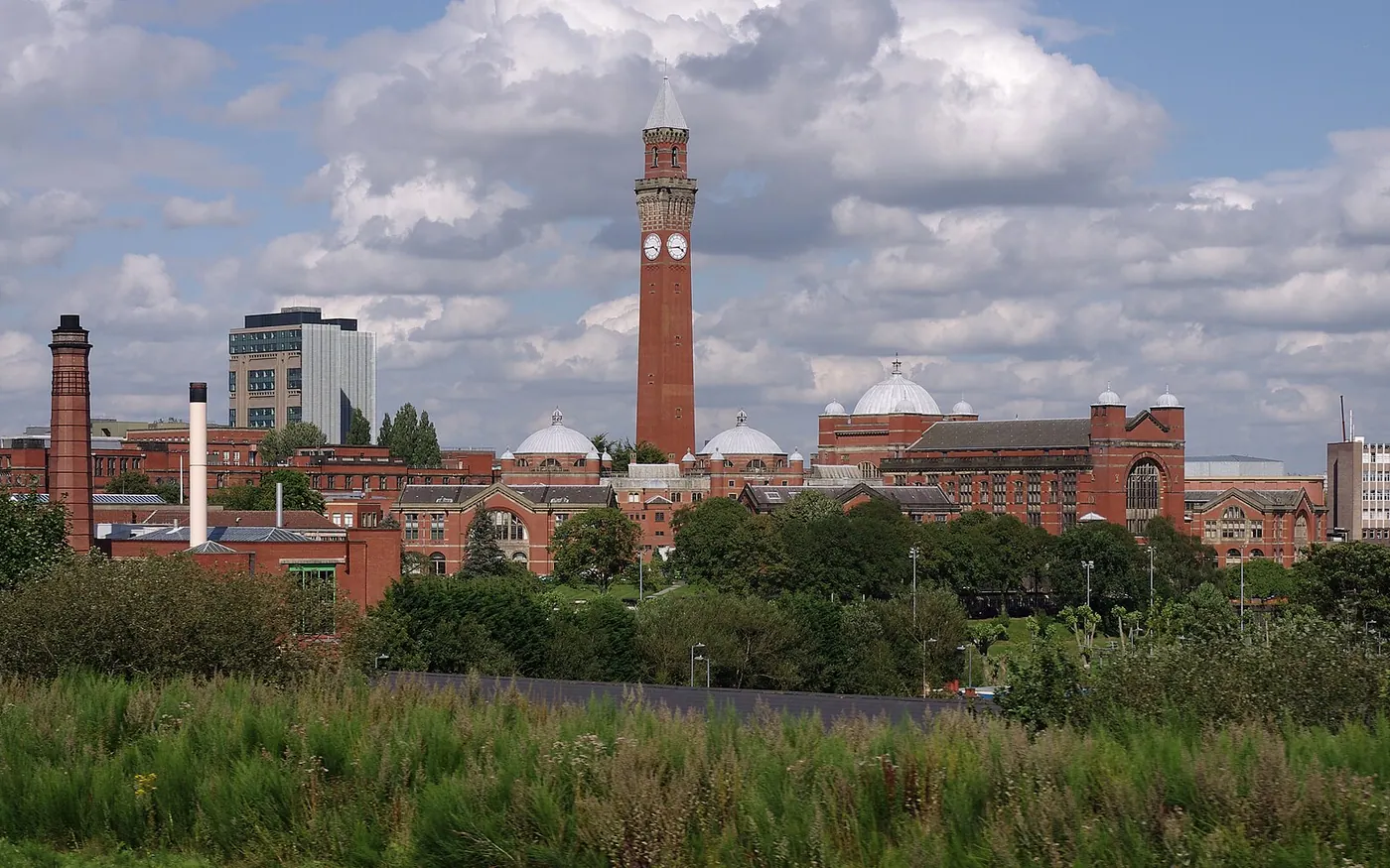 The University of Birmingham, viewed from an HST set heading north.