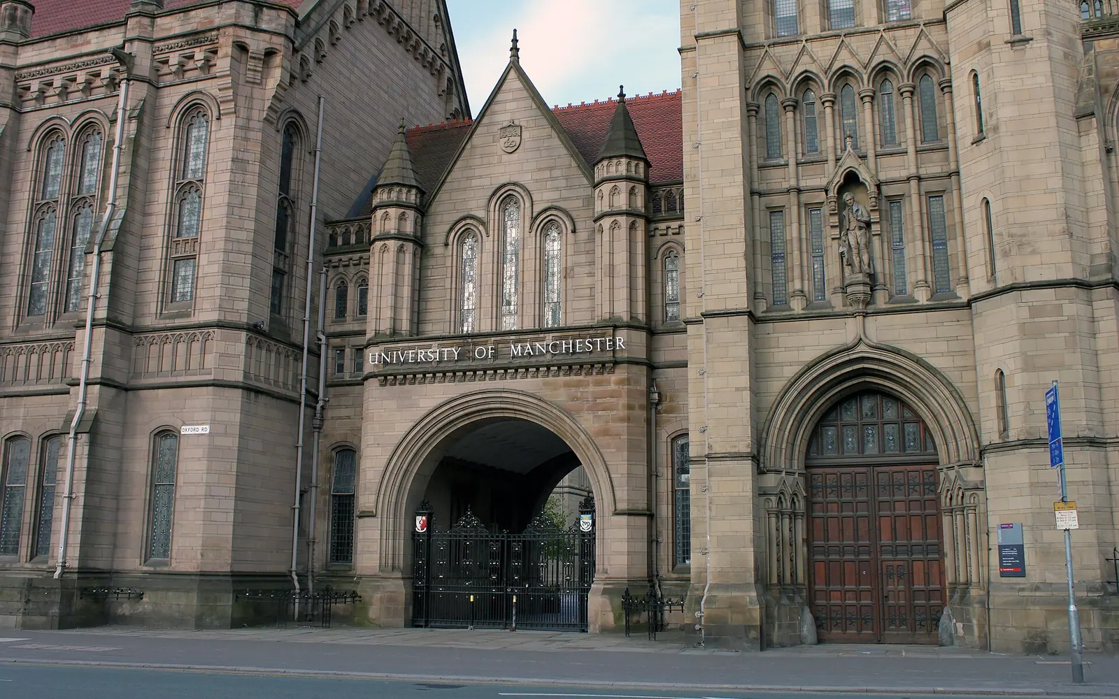 Entrance to Whitworth Hall, University of Manchester.