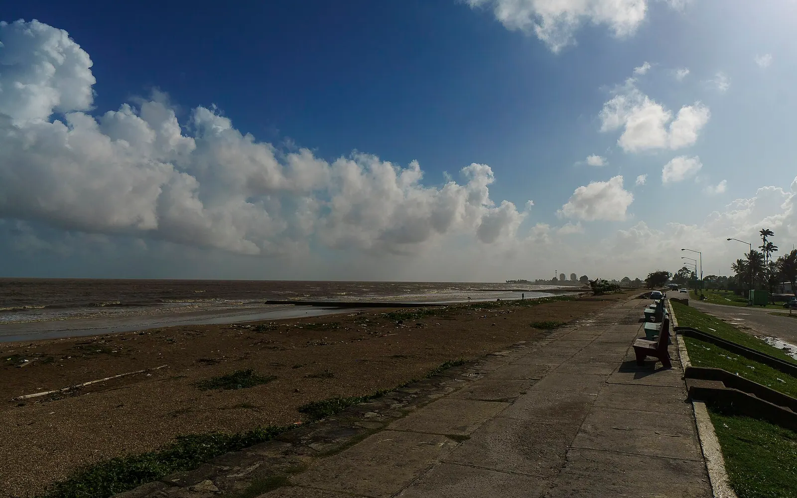 The city was built below sea level with dykes by the Dutch.