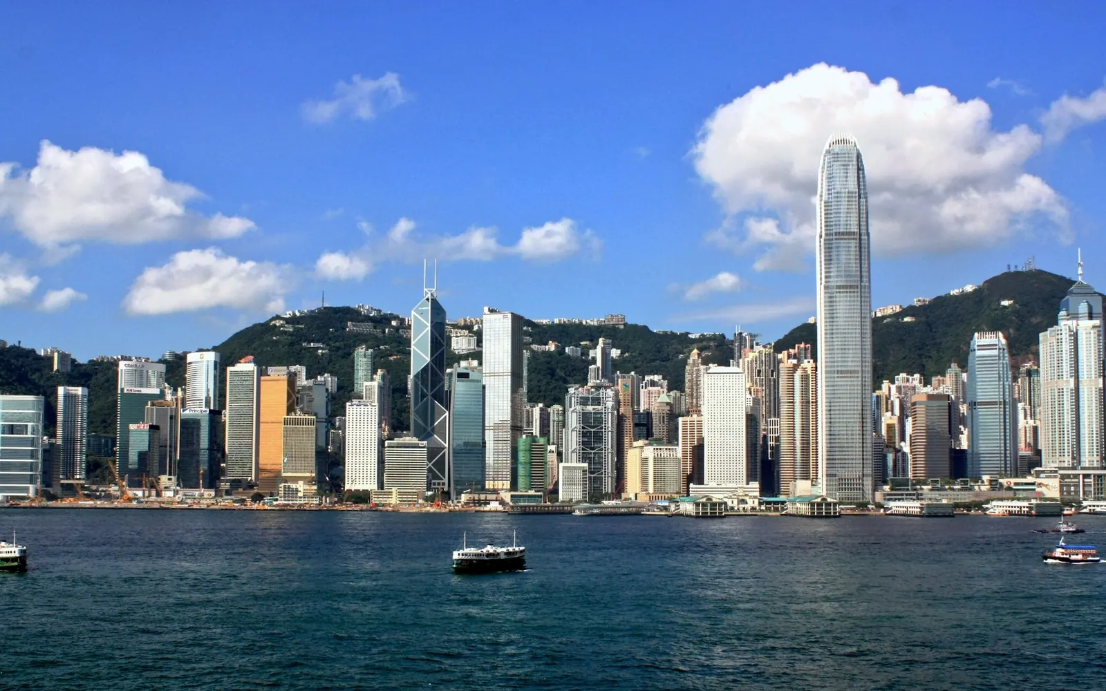 Skyline of Central District in Hong Kong, which viewed from Tsim Sha Tsui , on the opposite side of Victoria Harbour