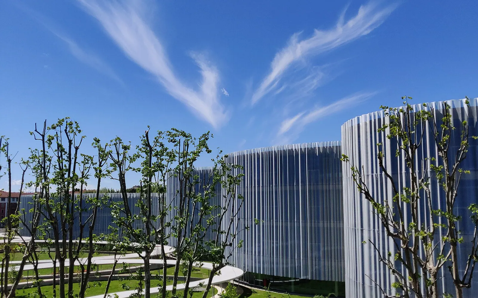 Partial view of the new SDA Bocconi new campus from above taken from third floor of nearby building.
