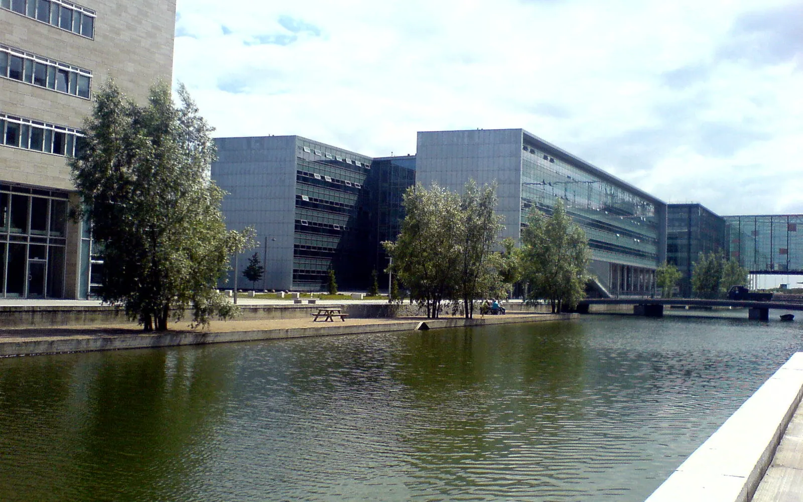 The IT University in Amager, Copenhagen, Denmark. To the left is Copenhagen University Amager, ITU in the middle and DR Byen to the right.