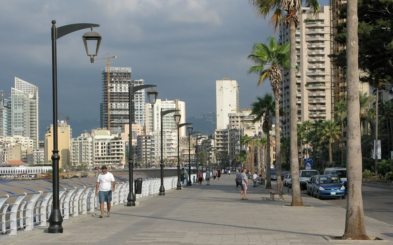Walking along the corniche. Beirut, Lebanon.