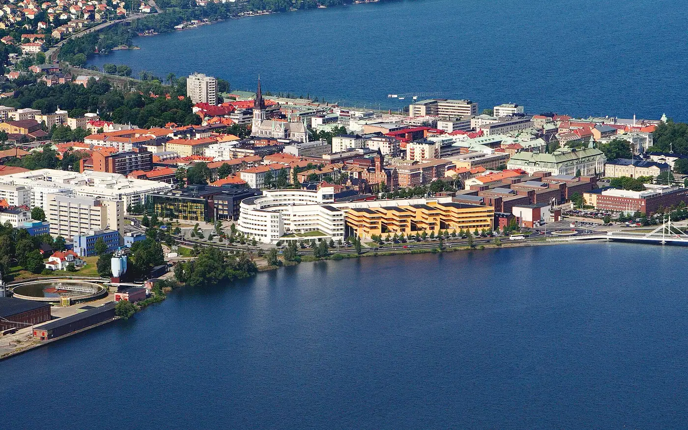 Aerial view of Jönköping University, Sweden.
