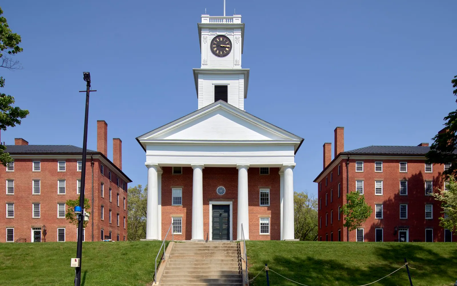 The 1827 Johnson Chapel at Amherst College, a private liberal-arts college in Amherst, Massachusetts, by Carol M. Highsmith, 2019, from the Library of Congress - master-pnp-highsm-57800-57814a.