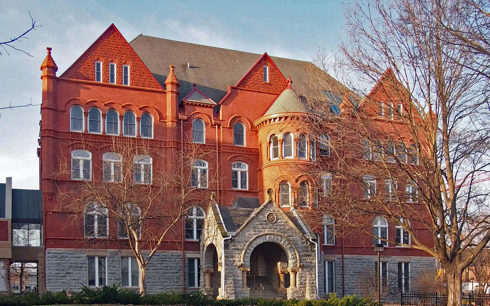Old Main, Macalester College, 1600 Grand Ave, St Paul, Minnesota, USA. Viewed from the north-northeast. This is an image of a place or building that is listed on the National Register of Historic Places in the United Sta